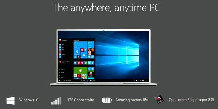 Windows 10 on ARM特性：始終連接，續(xù)航優(yōu)秀