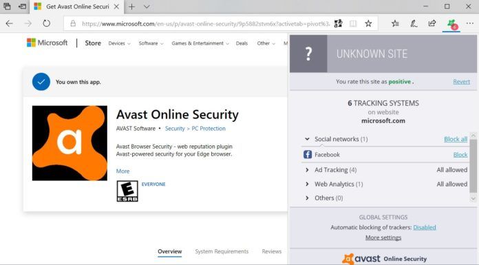 Avast正式發(fā)布面向Microsoft Edge的擴展！